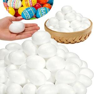 100 PCS Easter Foam Eggs,2.75 Inch White Smooth Craft Eggs,Blank Polystyrene Egg for Easter Spring Halloween Christmas Crafts DIY Painting Projects