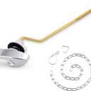 iFealClear Universal Brass Toilet Tank Flush Lever Handle, Side/Angle Mount Toilet Handle Compatible with Kohler K-GP30324-CP, Stainless Steel Flapper Chain, Chrome