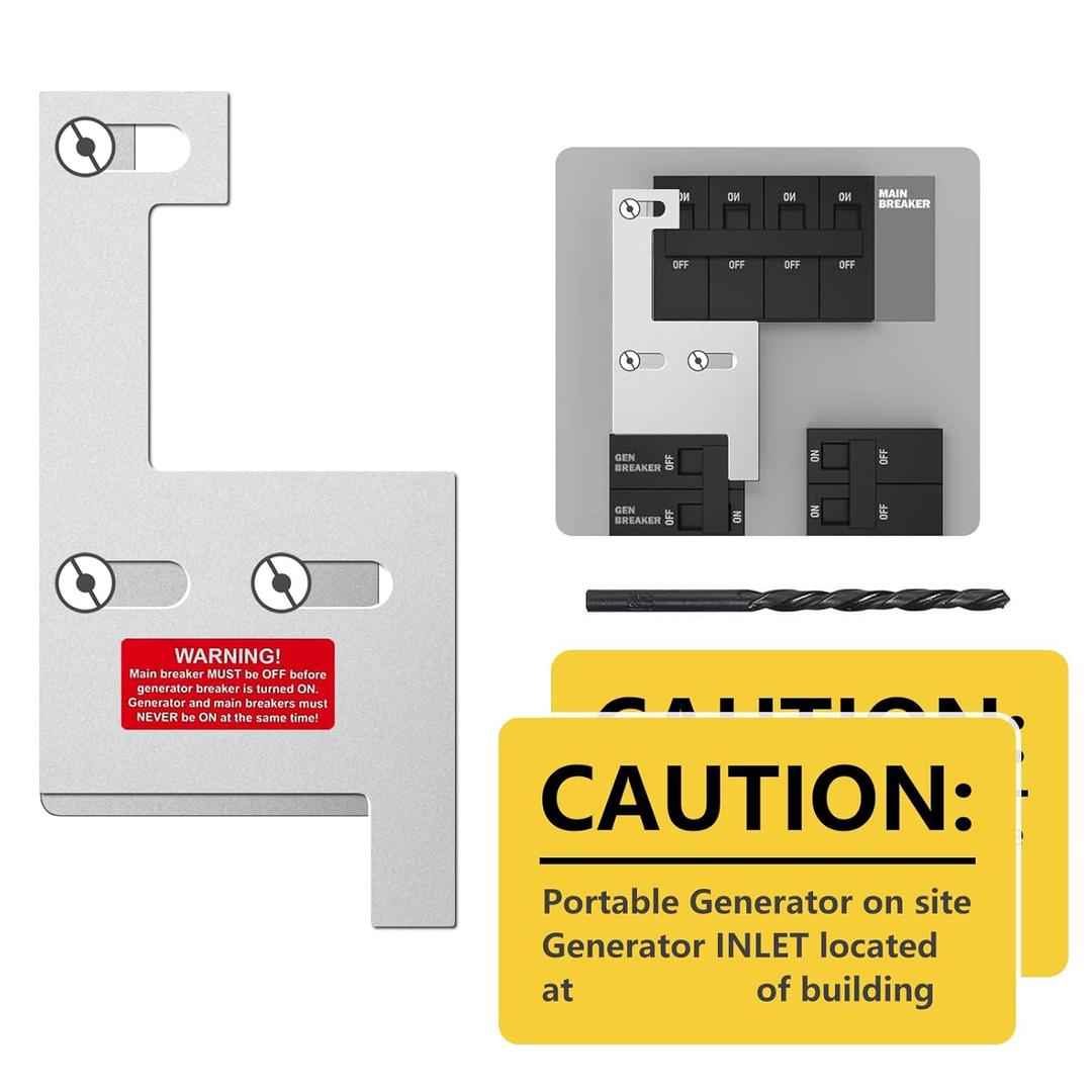 Generator Interlock Kit Compatible with GE General Electeric Vertical Main 150 and 200 Amp Panels,2 1/4"" Spacing Between Main and Branch Breakers,for Home Safety Interlock Kit