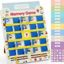 Matching Memory Game for Kids Age 3 4 5 6 7 8 9 Year Old, Travel Toys for Boys Girls 8 Double-Sided Cards Board Games Road Trip Essentials Airplane Car Camping Activity Ideal Christmas Birthday Gifts