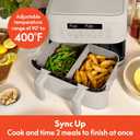 Bella 4 Qt TriZone Air Fryer, EverGood Ceramic Nonstick Coating, Dual Basket Design w Removable Divider, Digital Touchscreen Control w 6 Preset Cooking Options, 1200 Watt, 3lb Capacity, Oatmilk, 4.0QT