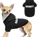 SCENEREAL Security Dog Hoodie Sweaters for Small Medium Large Dogs, Brushed Fleece Dog Clothes with Hat,Soft Cotton Winter Spring Coat All Weather Clothes, Classic Halloween Costume with Leash Hole (#1 Black (SECURITY Printed))