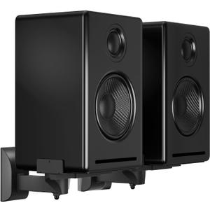 suptek Large Dual Side Clamping Bookshelf Speaker Wall Mounting Bracket for Large Surrounding Sound Speakers, Hold up to 66lbs Black SPM201XL