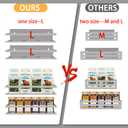 SMRCAD Magnetic Spice Rack for Refrigerator, 4pack Magnetic Shelf for Fridge Space Saving Seasoning Organizer for Any Metal Surface No Drilling Needed (GREY -cut out, 4pack)