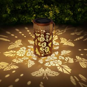 Solar Lanterns Outdoor Waterproof Butterfly Garden Decorations Gifts for Women Gifts for Mom Grandma Birthday Gifts Hanging Solar Lanterns Outdoor for Patio Decoration, Deck, Lawn, Passageway