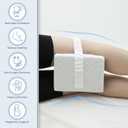 Kehangte Knee Pillow for Side Sleepers,Knee Pillow,Leg Pillow for Side Sleeping,Hip Pain and Smooth Spine Alignment Pillows,Memory Foam Ergonomic and with Cover and Removable Straps,White/Gray