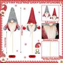 Soulchen Christmas Tree Decorations Set of 6, Red Grey 12 Inch Gnome on a Stick Large Santa Claus Dwarfs Ornaments for Christmas Tree Wreath Decor Vase Filler