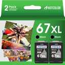 67xl Black Ink Cartridge Replacement for hp Ink 67 for hp 67 Cartridge use with deskjet 2755e 2700 4155e 2855e Envy 6055e 6000 6400 Printer (2 Black)