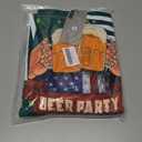 Bindefon Bibs Overalls Men Adjustable Straps Coveralls Shorts Printed Jumpsuit Male Romper (Large, Green Beer Glass)