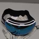 Lamicall Ski Goggles with 3X Anti-Fog - 100% UV Protection, OTG, Gifts for Skiing, Snowboard, Snowmobile, Men, Women (White Frame - Green Blue Lens)