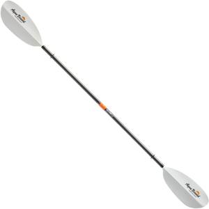 AQUA BOUND Manta Ray Hybrid 2-Piece Posi-Lok Kayak Paddle - Carbon Shaft, Fiberglass-Reinforced Nylon Blades with Dihedral Design, Adjustable Offset, High-Angle Performance (White)
