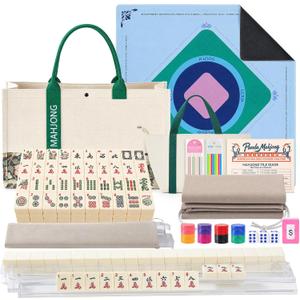 AKOIIN OtterTribe American Mahjong Set, with 31.5" x 31.5" Mahjong Mat, 1.2Inches