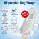 Pet Soft Disposable Male Dog Wraps - Dog Diapers for Male Dogs, Puppy Diapers 12pcs Medium