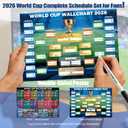 2026 Soccer Fan Accessories with Large 3 x 5 ft Flag, World Cup Bracket Poster, Stickers, Marker & Bracelet, World Cup Decorations Fan kit for Soccer Watch Party, Stadium and Home Cheering
