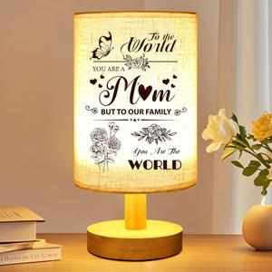 Linkax Mothers Day Gifts for Mom Wife Grandma Daughter Sister Nana Nanny from Son Daughter, Table Lamps Night Light with Fabric Shade, Personalized Mom Birthday Gifts for Mothers Day