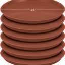 Eccliy 6 Pack Plastic Plant Saucer Heavy Duty Planter Saucers Large Plant Pot Saucers Plastic Water Trays for Indoors and Outdoors Flower Plant Plant Drip (Terracotta,25 Inch)