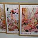 Floral Wall Art Set of 3, Colorful Flower Market Canvas Wall Decor Paintings, Pink Wildflower Botanical Posters Prints Pictures Artwork for Bedroom Living Room 16x24 Inch Wood Framed, 24L" x 16W"