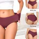FINETOO 6 Pack Womens Seamless Underwear Full Coverage No Show Hipster Panties Sexy Stretchy Invisible Briefs Bikini Lingerie (L)