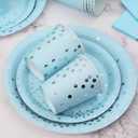 175 Pcs Light Blue Plates and Napkins Party Supplies - Baby Blue Paper Plates Serve 25 Guests - Light Blue and Silver Disposable Plates Sets for Birthday Wedding Baby Shower Holiday Party Decorations