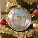 18Pcs Iridescent Ornaments Balls Clear Plastic Ornaments Halloween Transparent Balls DIY Cauldron Baubles Christmas Tree Home Party Decor (18)