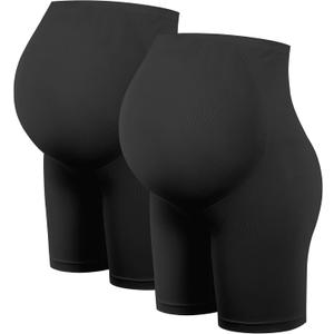 HOFISH Seamless Over-the-Bump Maternity Shapewear, High-Waisted Support, (Black, S)