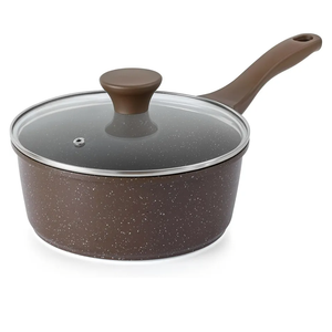SENSARTE Saucepan Nonstick with Lid 2.5 Quarts Granite Coating Sauce Pot Medium Kitchen Cooking Pot, Induction Comptable, Free of Intentionally Added PFOA