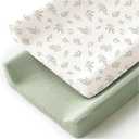 MairMore Changing Pad Cover for Neutral Baby Muslin Soft Cotton Diaper Changing Table Pad Cover Changing Pad Sheets for Girls and Boys - 2 Pack(Green)