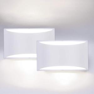 Lightess LED Wall Sconces Set of 2, White, Dimmable, 2 Pack