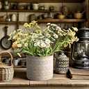 Ceramic Utensil Holder for Kitchen Counter,5.3" Farmhouse Kitchen Utensils Holder for Countertop Handcrafted Cooking Utensil Holder with Elegant Design for Utensil Storage, Flower Vase