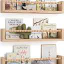 Nursery Book Shelves, Set of 3, Floating Shelves for Toddler, Nursery Decor(Wood, 16.5 Inches)