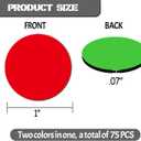 75 Pcs 1 Double-Sided Red Green Magnets, Flip Over Colored Magnetic Dots for Whiteboard, Refrigerator, Office (75, Red/Green-Colors)