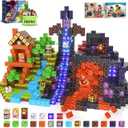 Magnetic Blocks - Build Mine 3D Magworld Forest Lava Set, STEM Magnetic Building Blocks for Kids Ages 4-6 6-8 8-12, Educational Sensory Toys for Toddlers, Birthday Gifts for 3+ Years Old Boys & Girls