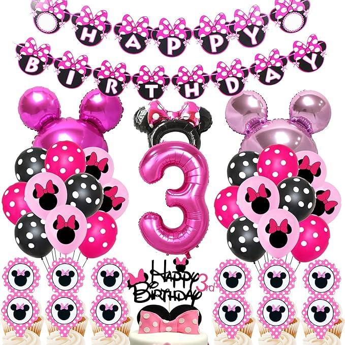 Pink Birthday Party Decor Topper for Girls (3rd)