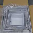 6 PCS Buffet Risers, Large Food Risers for Buffet Table, Display Stand Shelf for Party, Catering, Jewelry & Collectibles, White Acrylic Nesting Boxes for Food Display (10" 9" 8" 7" 6" 5")