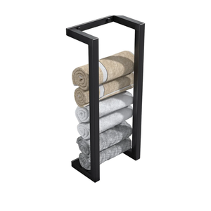 Towel Racks for Bathroom Rolled Towels,Small Vertical Towel Storage Rack for Bathroom,Premium Aluminum Matte Black Bath Towel Holder Wall Mounted,Easy to Install