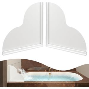 Shower Splash Guards, 2pcs Bathtub Corner Splash Guards Prevent Water Splashing Bathroom Accessories with Self-Adhesive Suitable for Showers, Bath tubs, Kitchen Sinks (9.25"x9.25")