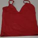 SUUKSESS Women Sexy Deep V Neck Sleeveless Fitted Basic Tops Y2K Going Out Crop Tank Top Camisole (WineRed,S)