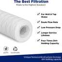 Membrane Solutions 5 Micron 10"x2.5" String Wound Whole House Water Filter Replacement Cartridge Universal Sediment Filters for Well Water - 6 Pack