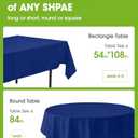 Pureegg Plastic Table Cloth Disposable 10 Pack, 54 x 108 Inch Table Cloths, Patriotic Decorations, Thanksgiving, Veterans Day Tablecloths, Rectangle, Plastic Cover, Leakproof & Sturdy, Navy Blue