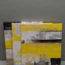 KREATIVE ARTS 3 Pieces Abstract Canvas Poster Prints Contemporary Creative Yellow Grey Picture Wall Art Framed Artwork Ready to Hang Living Room Bedroom Each Panel 12x16 Inches