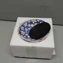 Fairy Tales Colorful Ceramic Cat Bowls Set of 6 - Feeding Dishes With Non-Slip Mat - 5.75" Shallow Wide Food Plate, Whisker Friendly - Microwave Dishwasher Safe - 8.5 oz