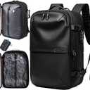 AirVault Vacuum Seal Travel Backpack 60L - Expandable Air Compression Vacuum System, Airback, Vacpack, Water-Resistant, Carry-On with TSA Lock Fits 19" Laptop, Backvac (Black)