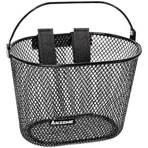 ANZOME Kids Bike Basket, Bicycle Basket for Boy and Girl, Waterproof Metal Wire Children's Bicycle Basket, Suitable for Most Children's Bicycles and Kids Tricycles