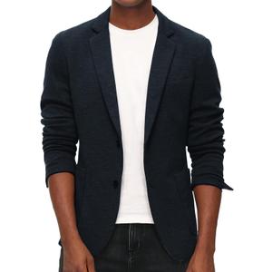 PJ PAUL JONES Men's Casual Knit Blazer Suit Jackets Two Button Lightweight Unlined Sport Coat (Large, Navy Blue)