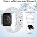 Sport Band Compatible with Apple Watch Band 44mm 45mm 46mm 40mm 42mm 38mm 41mm 49mm, Soft Silicone Waterproof Replacement Strap for iWatch Watch Series 11 10 9 8 7 6 5 4 3 2 1 SE Ultra Women Men (Speckle White)