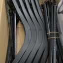 Plastic Extra Wide Suit Hangers, Pack of 15, Width: 17.7",Notched Shoulders & Metal Hooks, Black