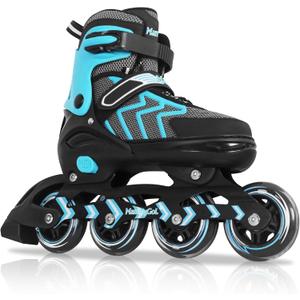 MammyGol Inline Skates for Adults Kids, Adjustable Aggressive Durable Roller Skates with Giant Wheels, High Performance Skates for Men Women Boys Girls (Big Kid (3-6 US))