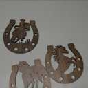 Junkin 3 Pcs Western Wall Decor Horseshoe Wood Wall Art Decor Cowboy Party Decorations Rustic Horse Shoes Decoration Hanging Western Country Cowboy Decorations for Home Bedroom Bathroom