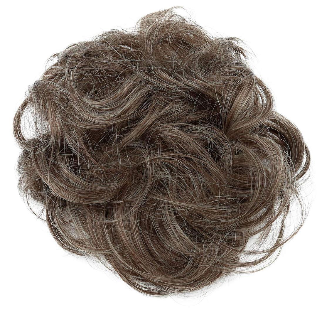 CAISHA Messy Scrunchie Bun Voluminous Wavy Hairpiece Heat-resistant Synthetic Fibres Brown Mix G24A