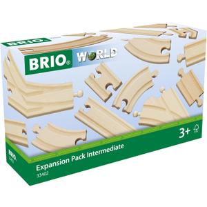 BRIO World Expansion Pack Intermediate - Works with All BRIO Train Sets - FSC-certified 16-Piece Wooden Train Tracks with Switches - Grow Existing Systems and Create Railway Empires - Kids Ages 3 & Up